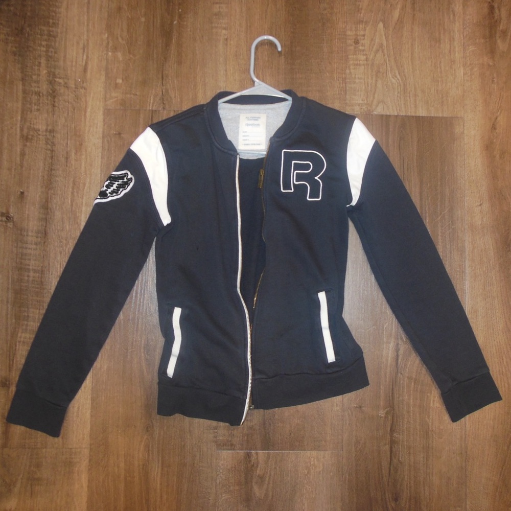 Reebok Black and White Women's Varsity Jacket